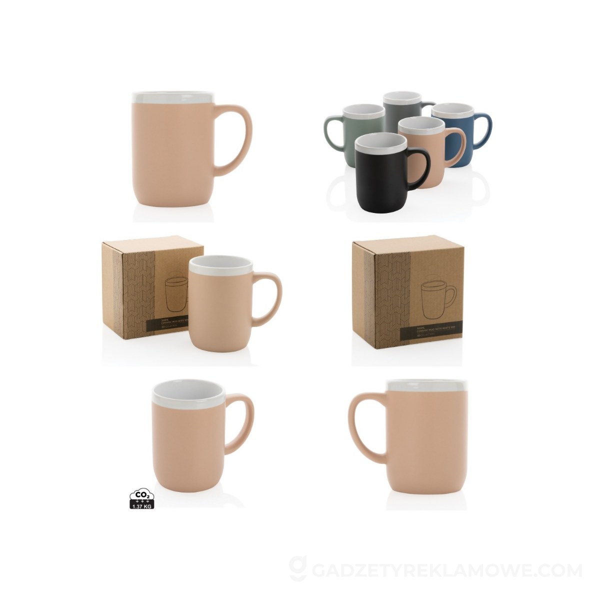 Kubek ceramiczny 300 ml - brązowy