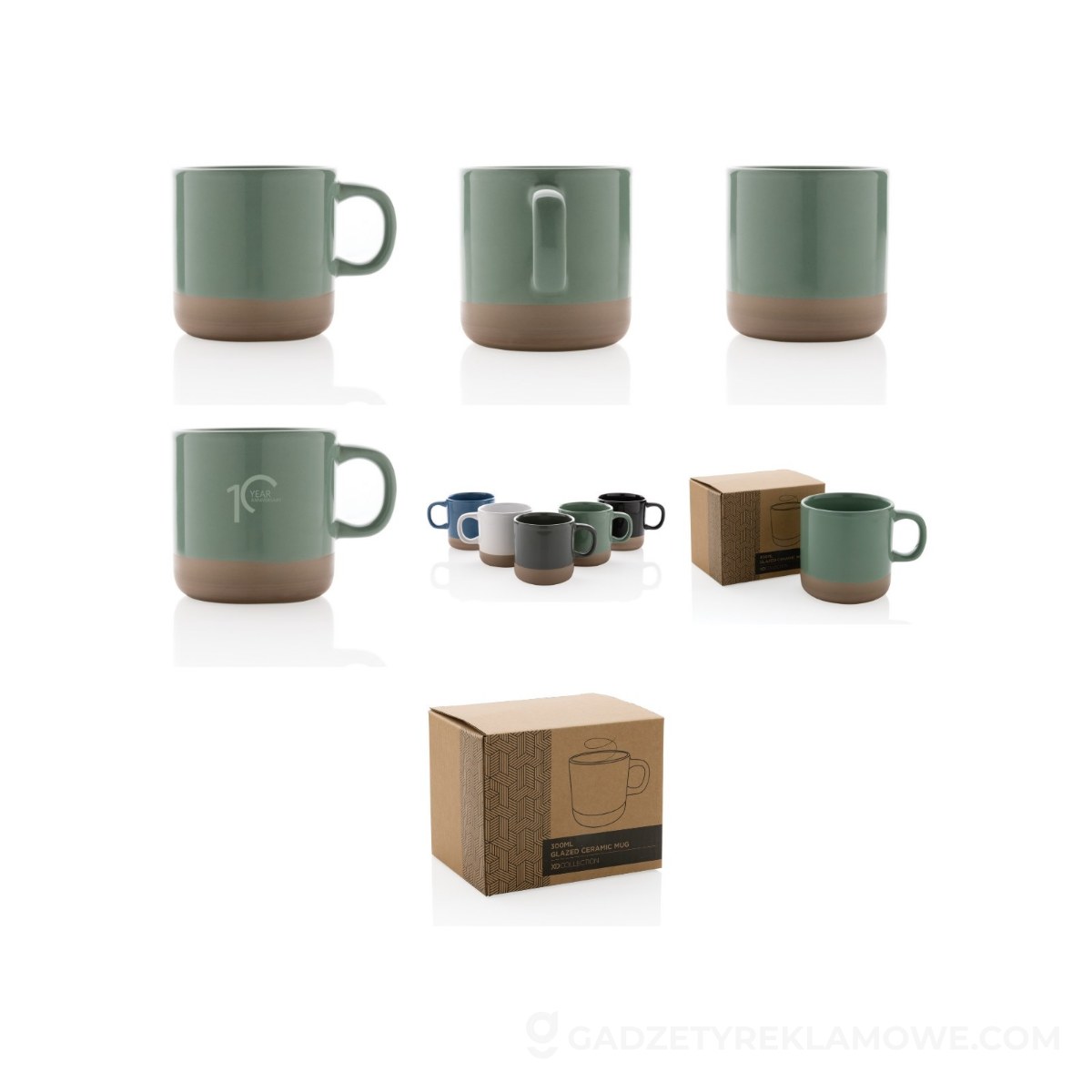Kubek ceramiczny 360 ml - zielony