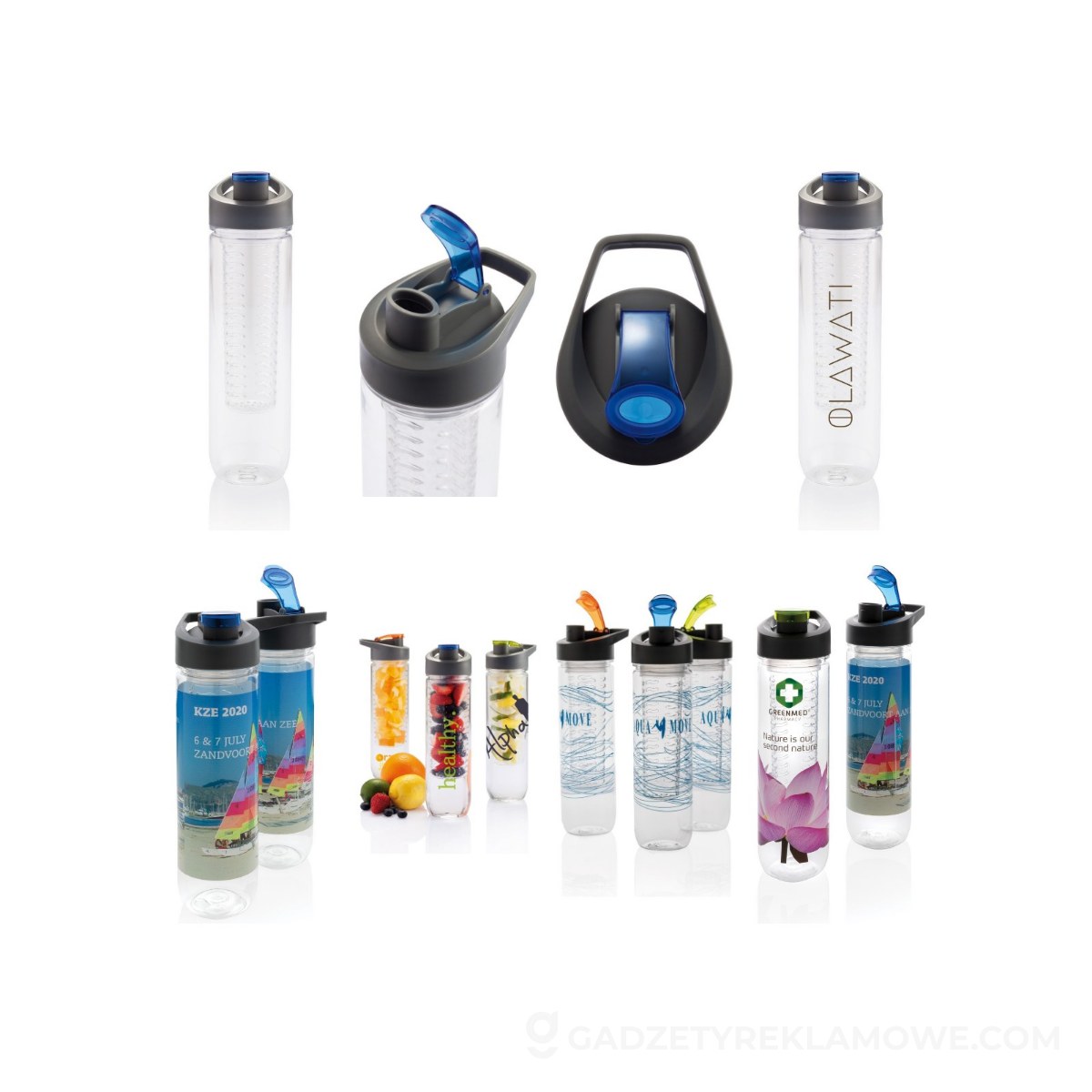 Butelka sportowa 800 ml - niebieska