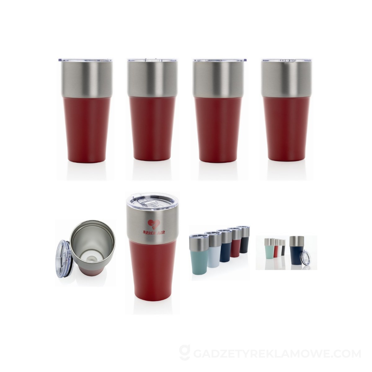 Kubek termiczny 500 ml Fluid - czerwony