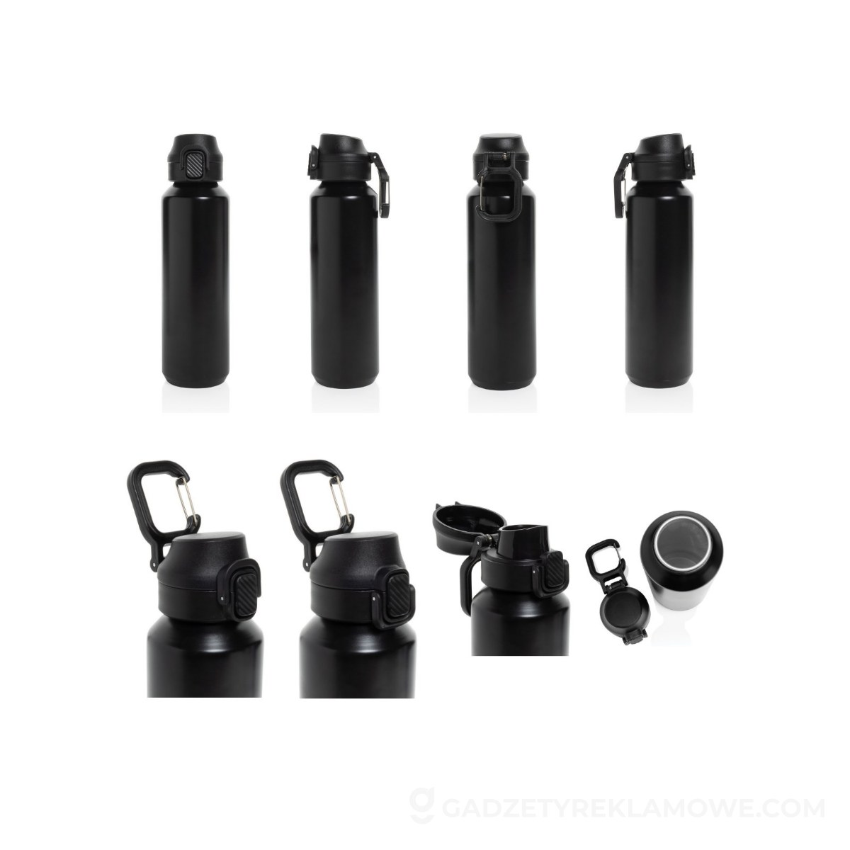 Butelka sportowa Via 600 ml - czarna