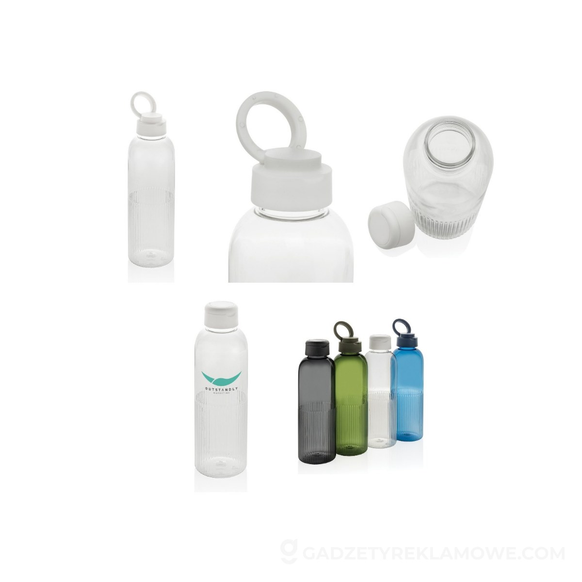Butelka sportowa Ripple 750 ml rPET - biała