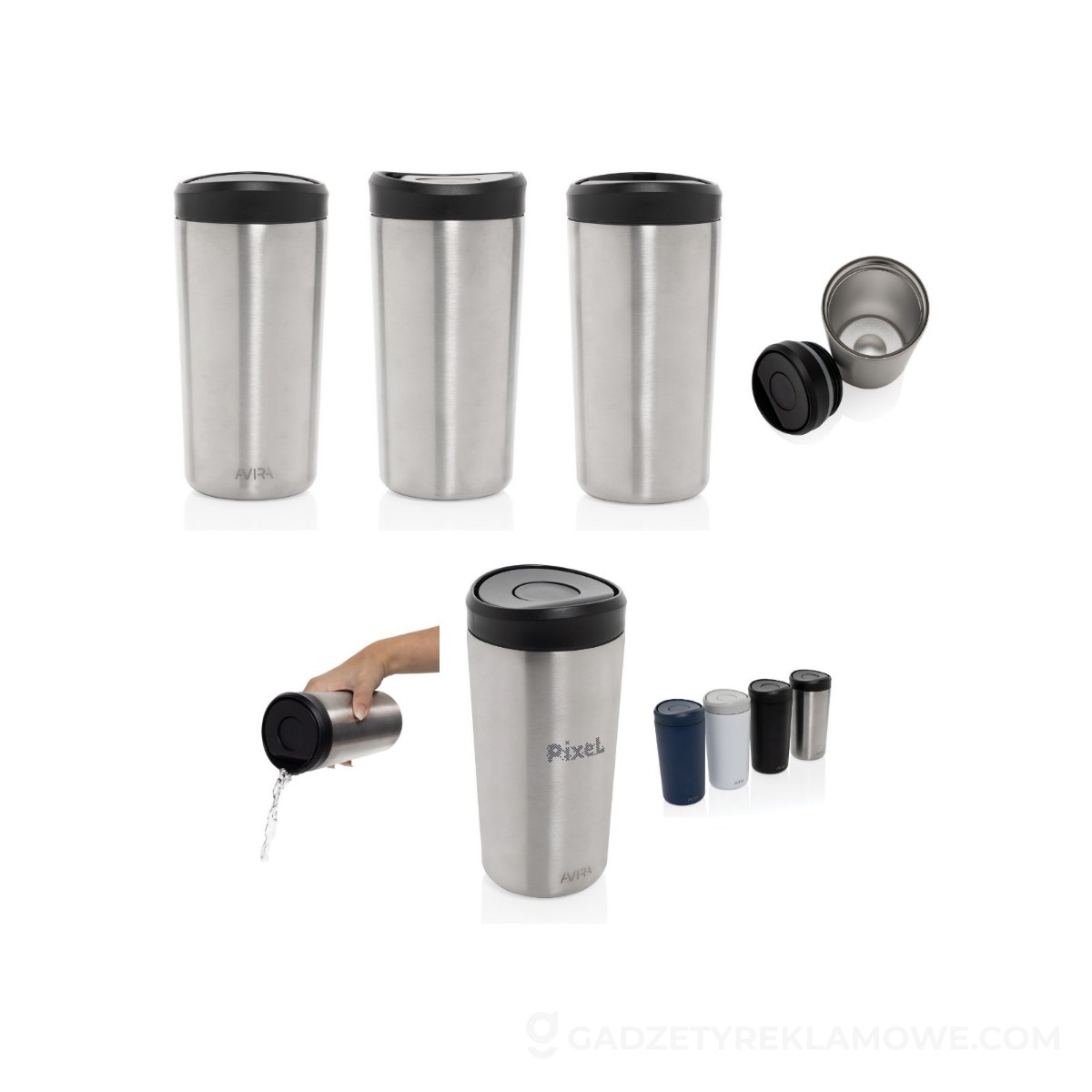 Kubek termiczny 400 ml Avira Alix - srebrny