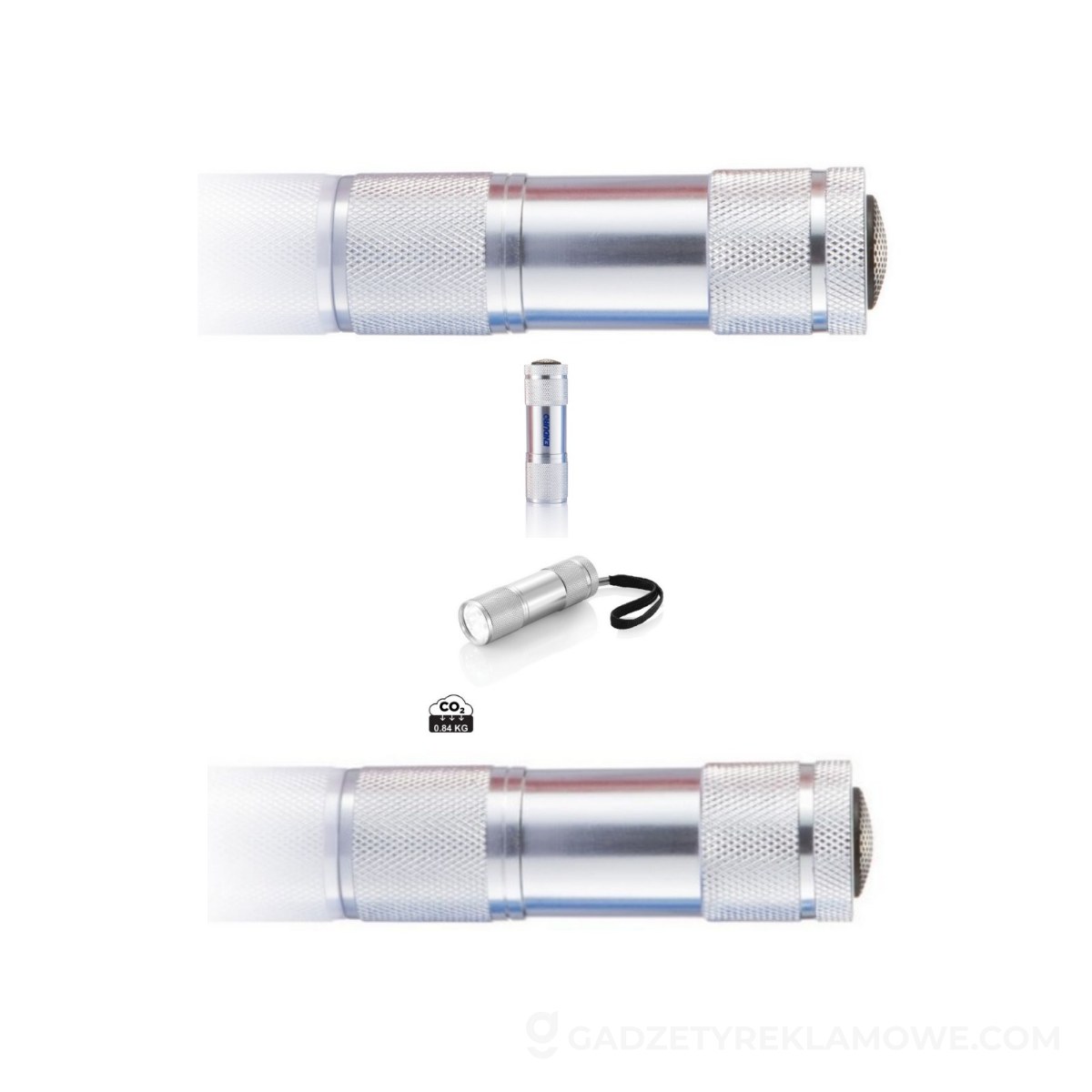 Latarka 9 LED Quattro - srebrna
