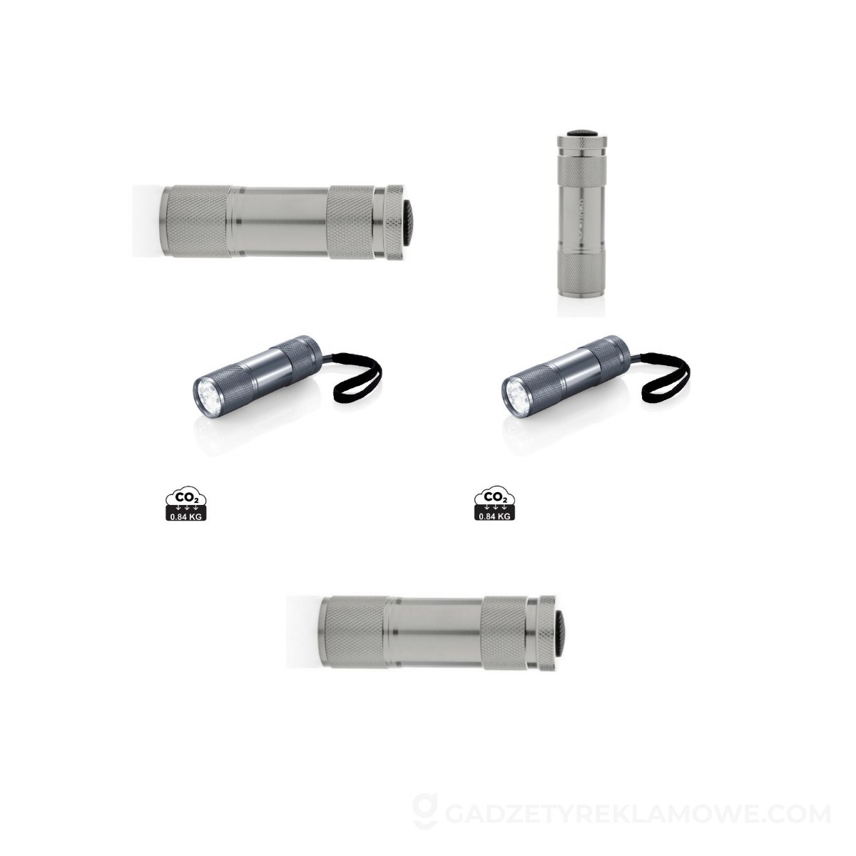 Latarka 9 LED Quattro - szara