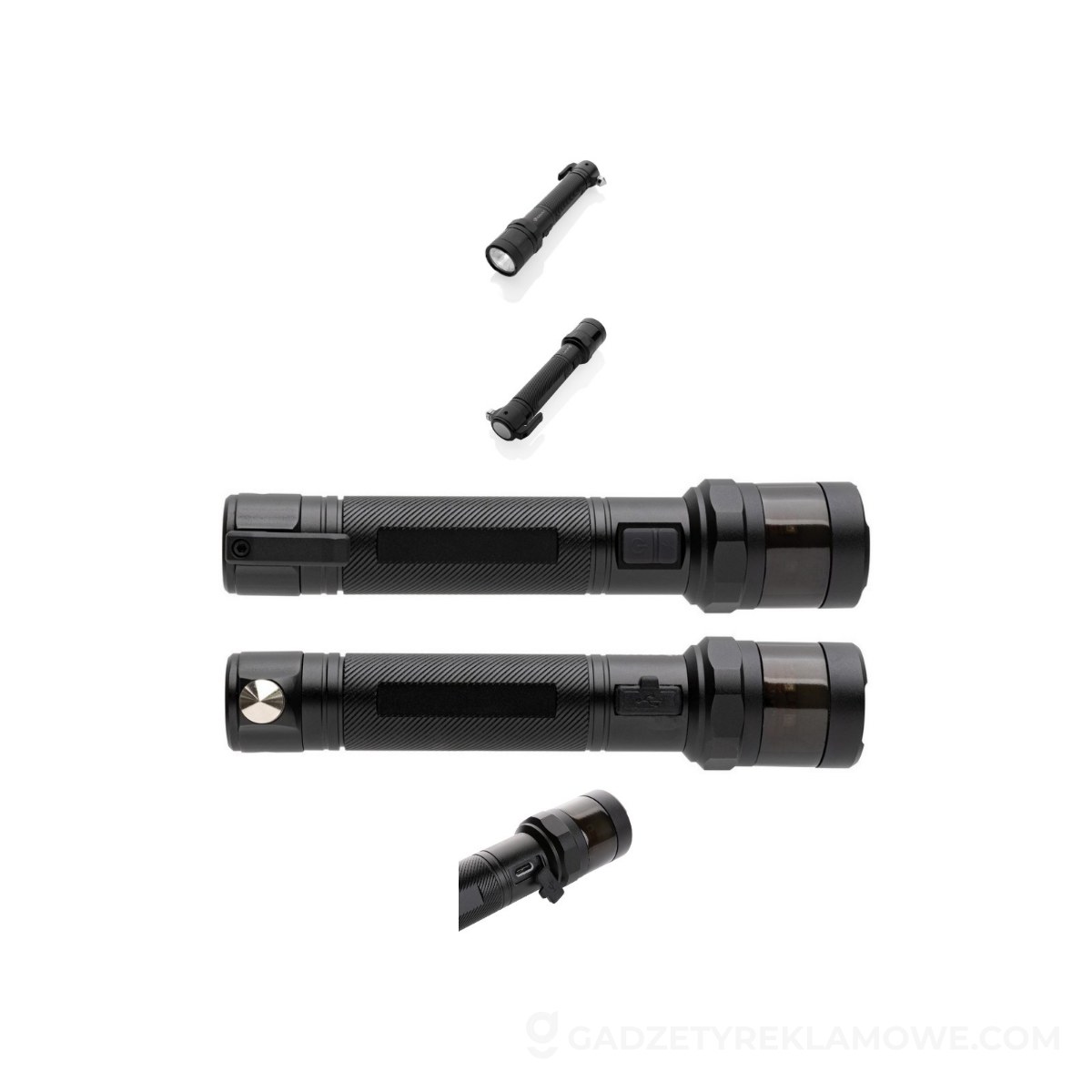 AXP-P513-321-wariantu-watermark Latarka bezpieczeństwa Gear X, aluminium z recyklingu - czarna