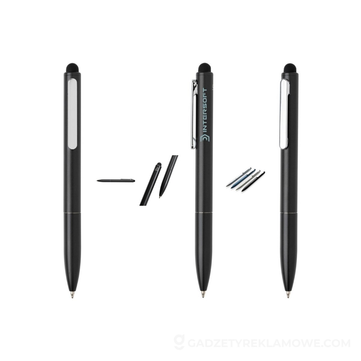 Długopis touch pen Kymi z aluminium z recyklingu - czarny
