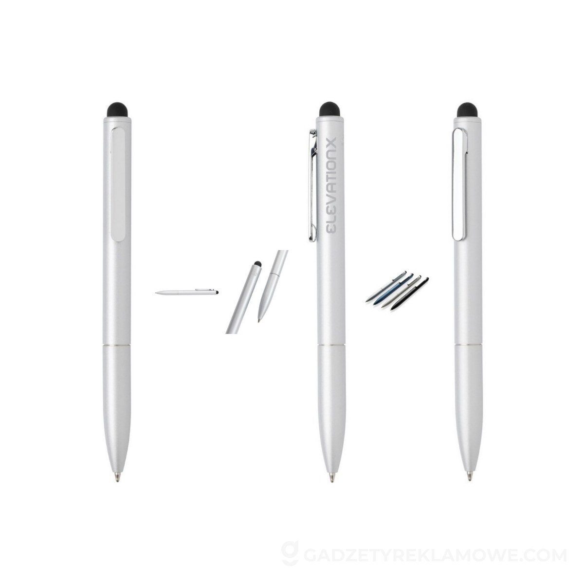 Długopis touch pen Kymi z aluminium z recyklingu - srebrny