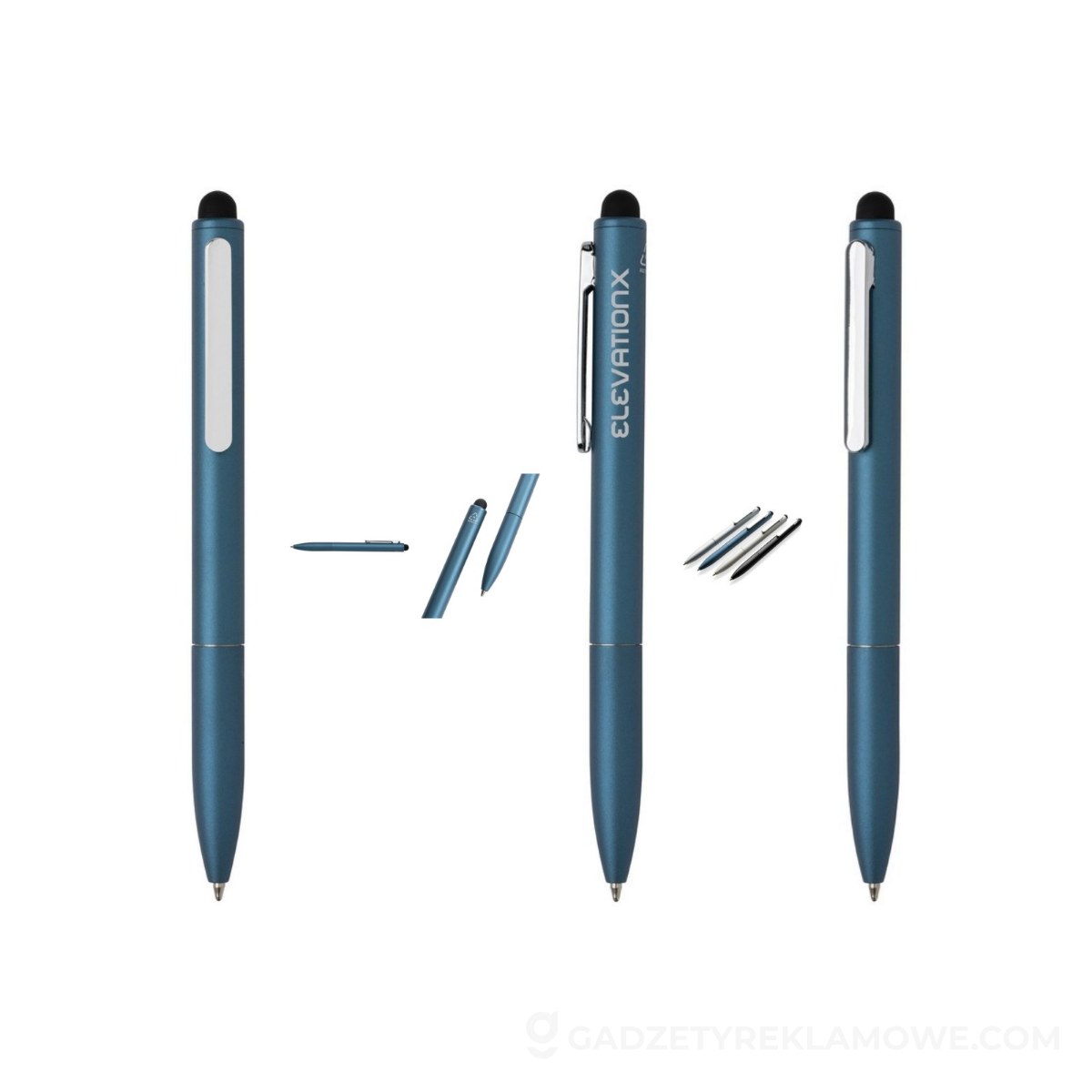 Długopis touch pen Kymi z aluminium z recyklingu - niebieski