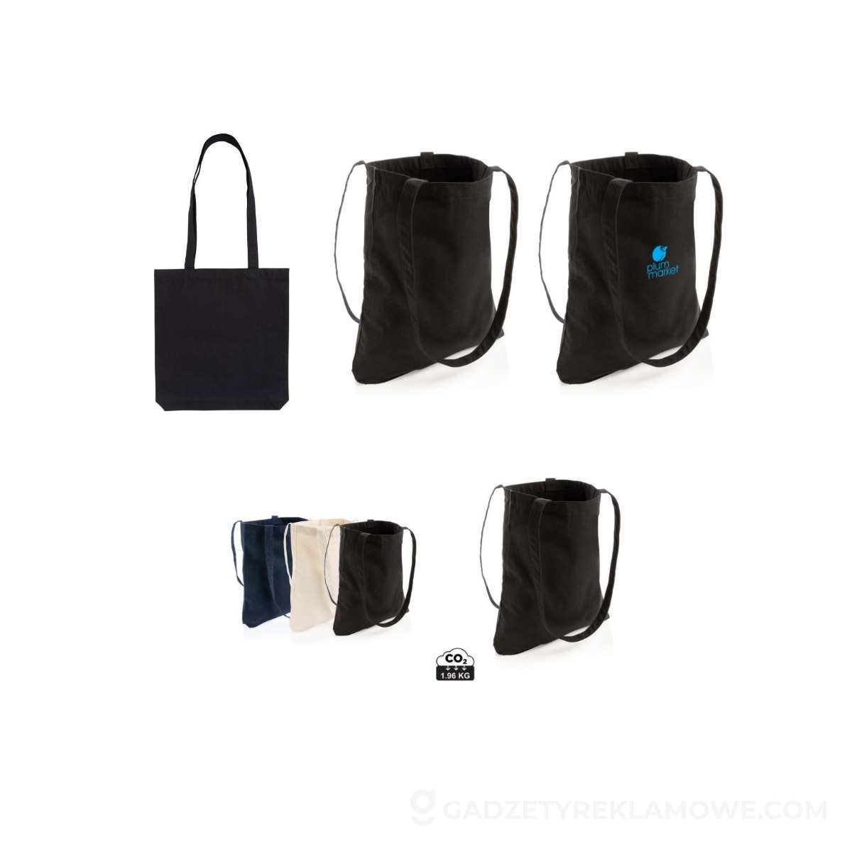 Torba z bawełny z recyklingu Impact AWARE™ - czarna
