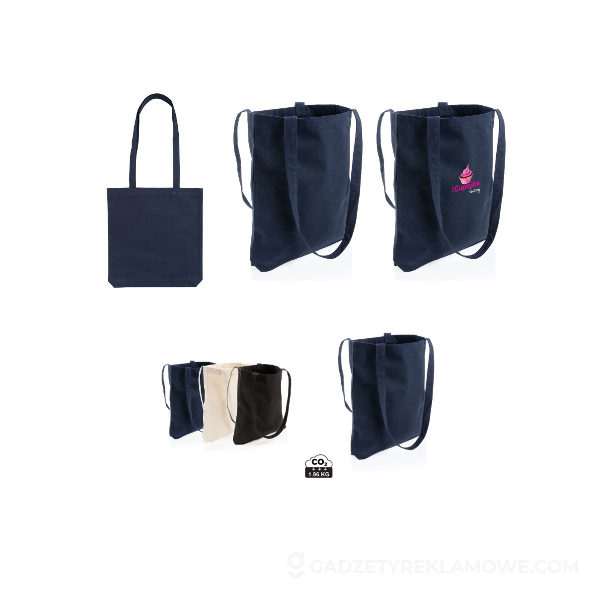 Torba z bawełny z recyklingu Impact AWARE™ - niebieska