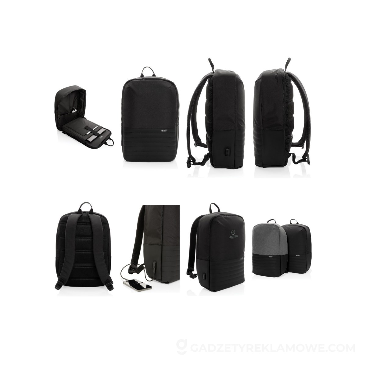 AXP-P763-131-wariantu-watermark Plecak chroniący przed kieszonkowcami Swiss Peak AWARE™ RPET - czarny