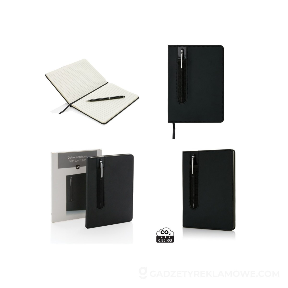 Notatnik A5 Deluxe, touch pen - czarny