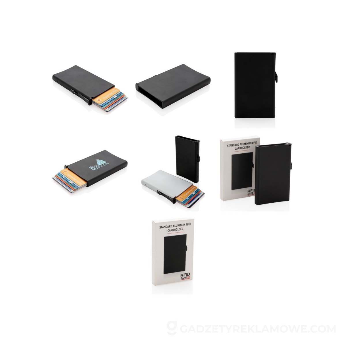 Etui na karty kredytowe, ochrona RFID - czarne