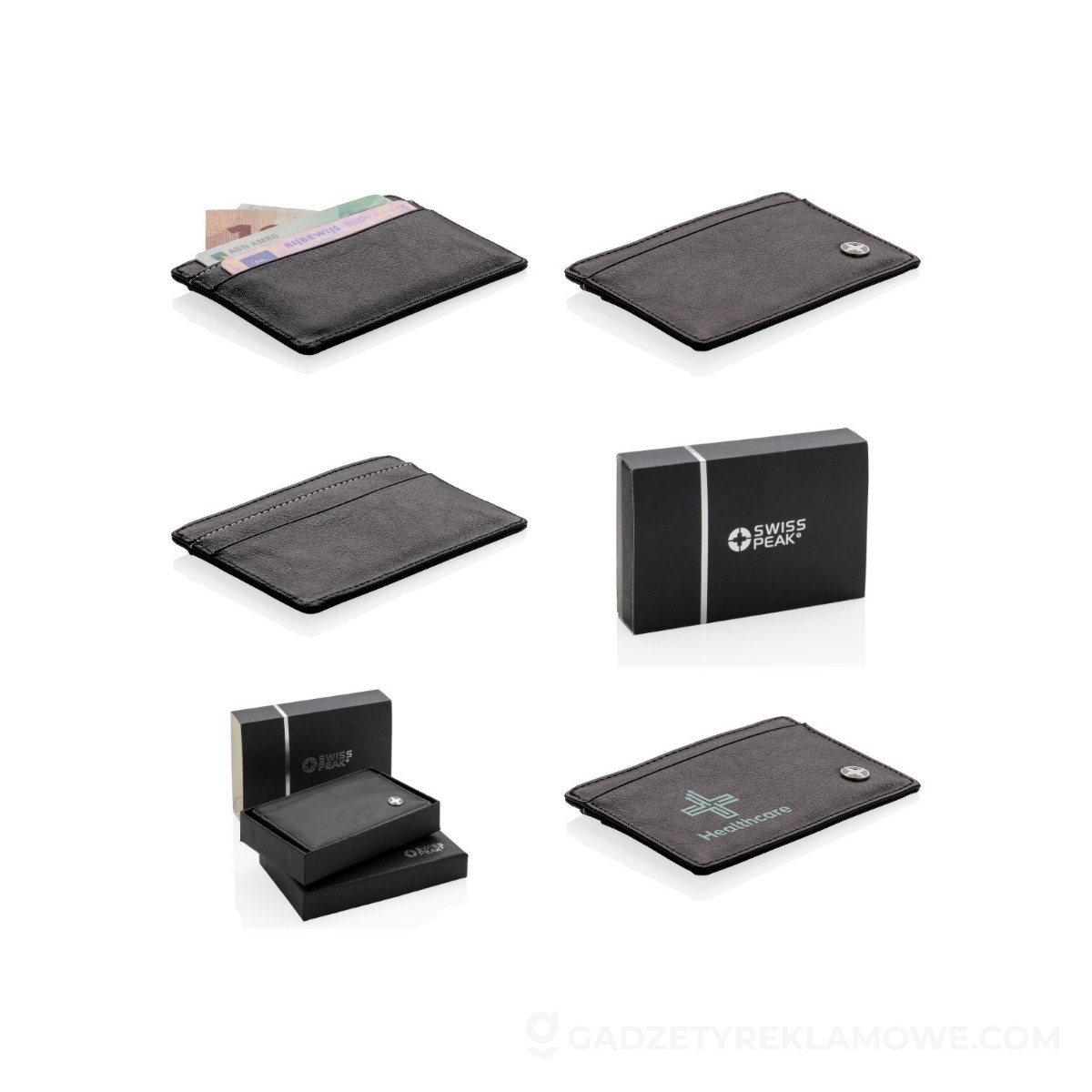Etui na karty kredytowe Swiss Peak, ochrona RFID - czarne