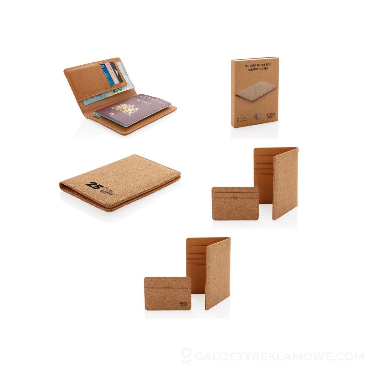 AXP-P820-459-wariantu-watermark Korkowe etui na karty kredytowe i paszport, ochrona RFID - brązowe
