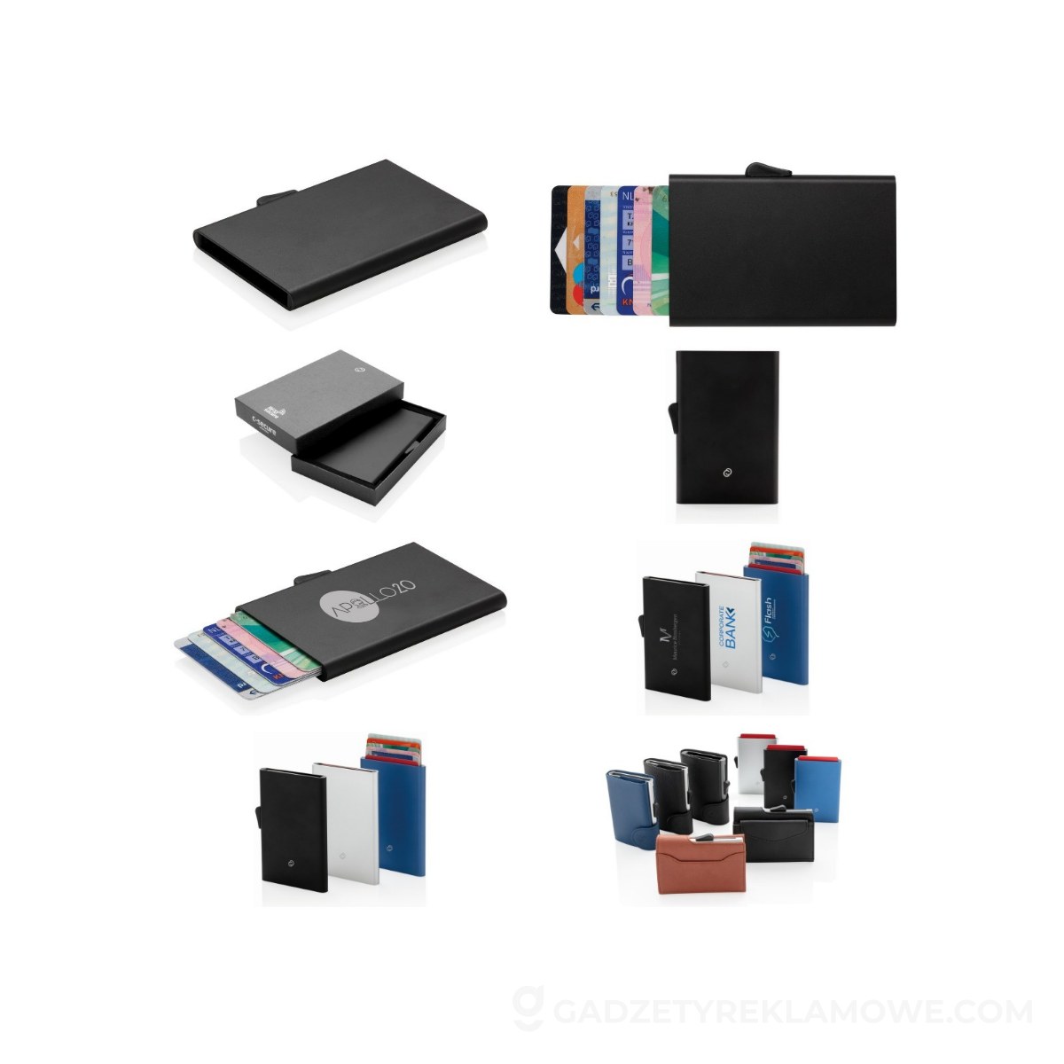 Etui na karty kredytowe C-Secure, ochrona RFID - czarne