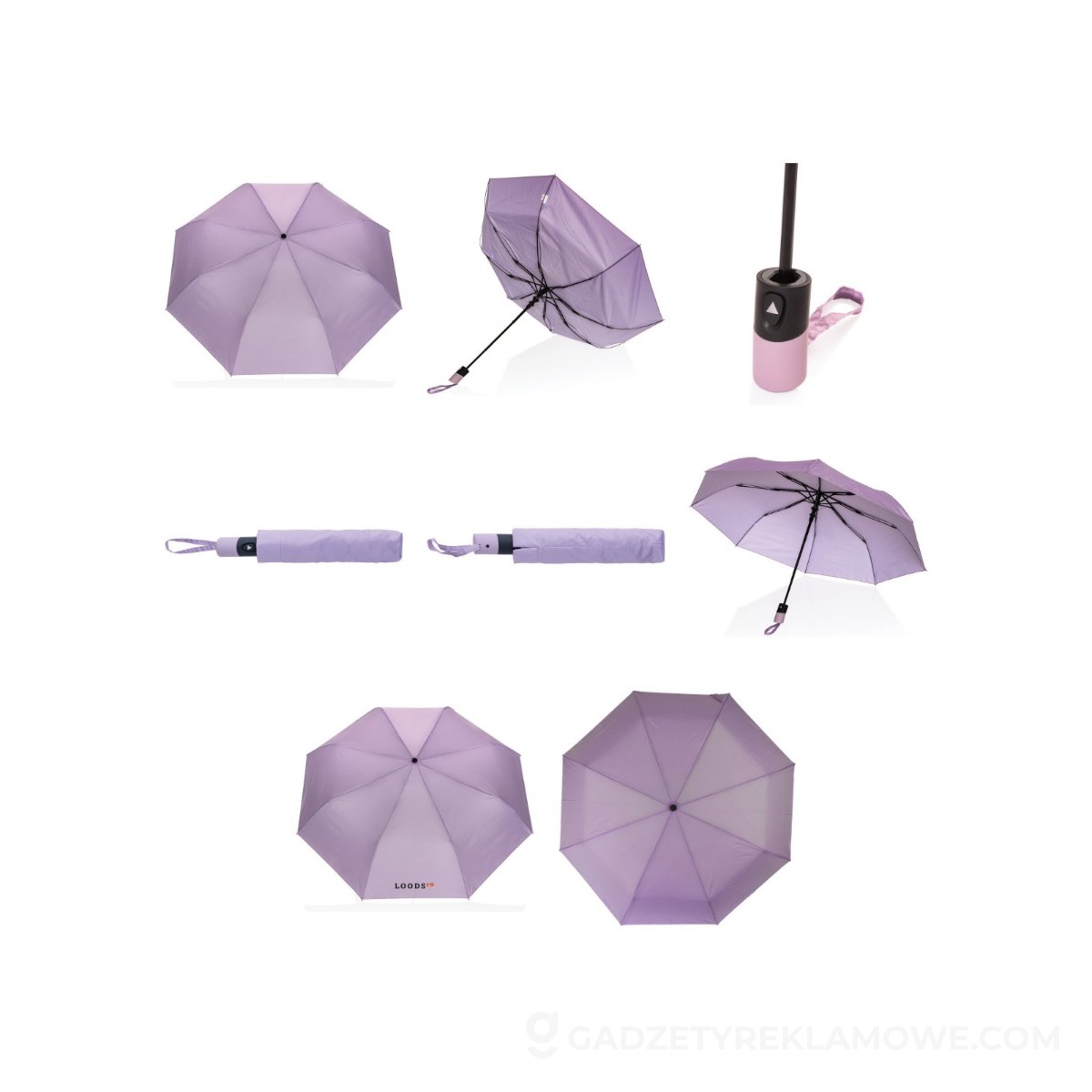 Mały parasol automatyczny 21" Impact AWARE™ RPET - fioletowy