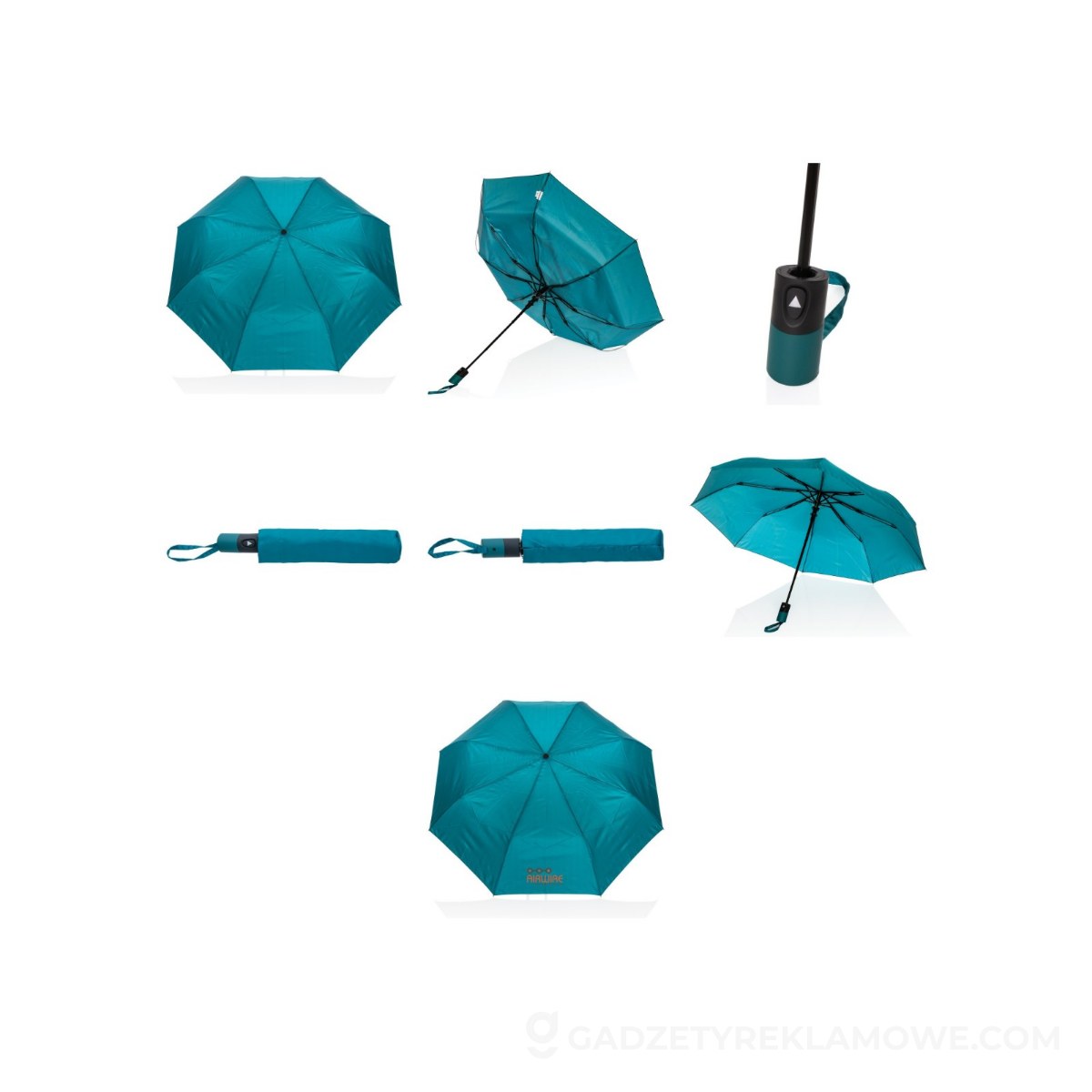 Mały parasol automatyczny 21" Impact AWARE™ RPET - zielony