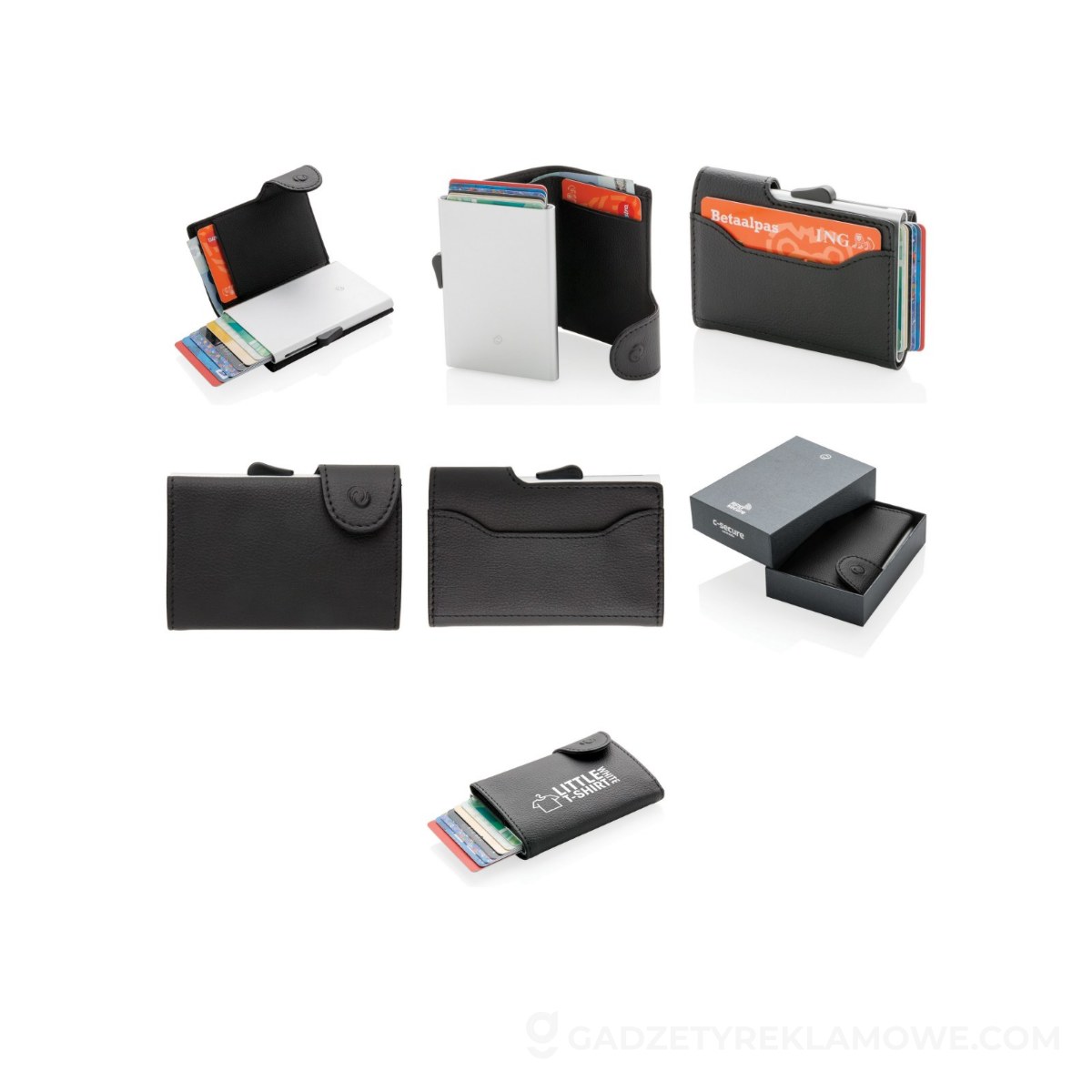 Etui na karty kredytowe i portfel C-Secure, ochrona RFID - czarne