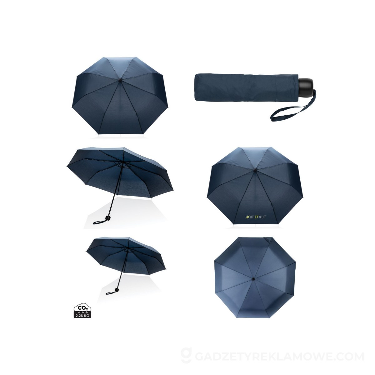 Mały parasol manualny 21" Impact AWARE rPET - niebieski