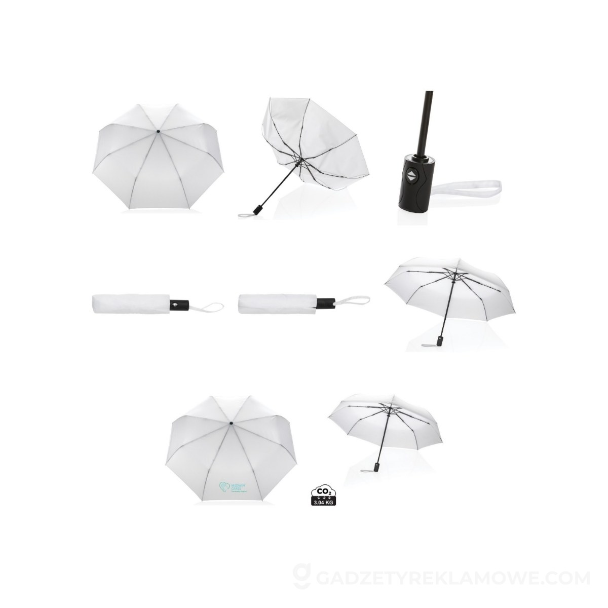Parasol automatyczny 21" Impact AWARE™ rPET - biały