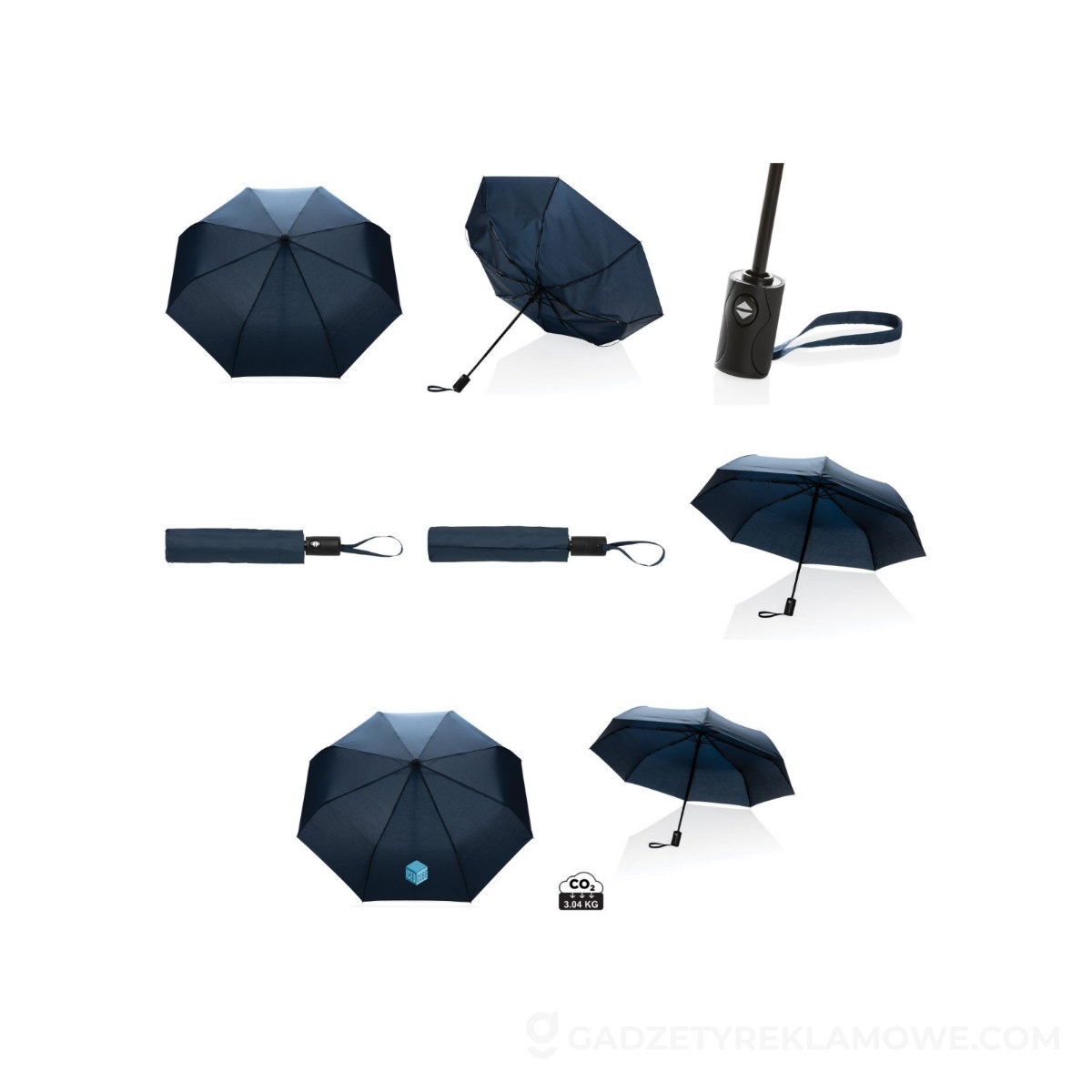 Parasol automatyczny 21" Impact AWARE™ rPET - niebieski