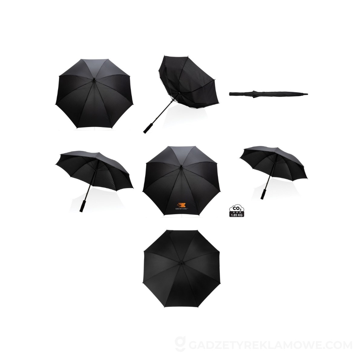 Parasol sztormowy 23" Impact AWARE™ rPET - czarny