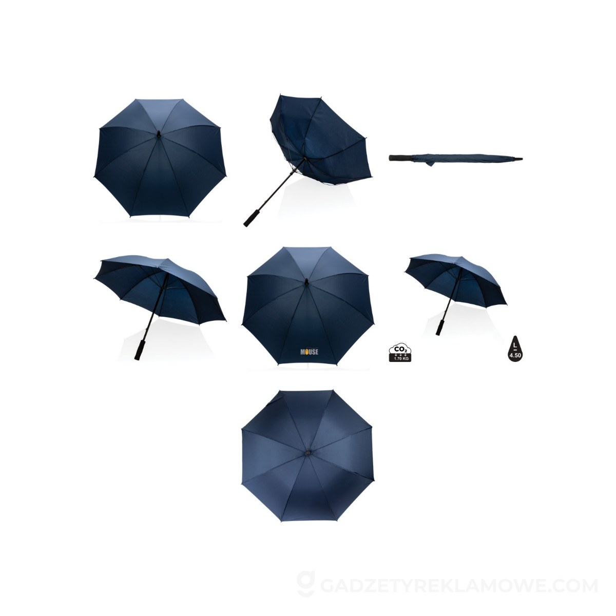 Parasol sztormowy 23" Impact AWARE™ rPET - niebieski