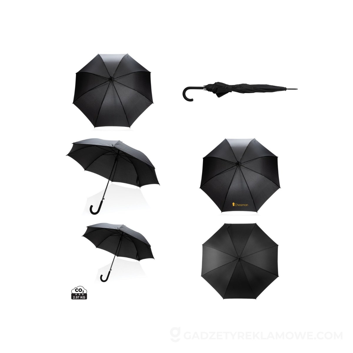 Parasol automatyczny 23" Impact AWARE™ rPET - czarny