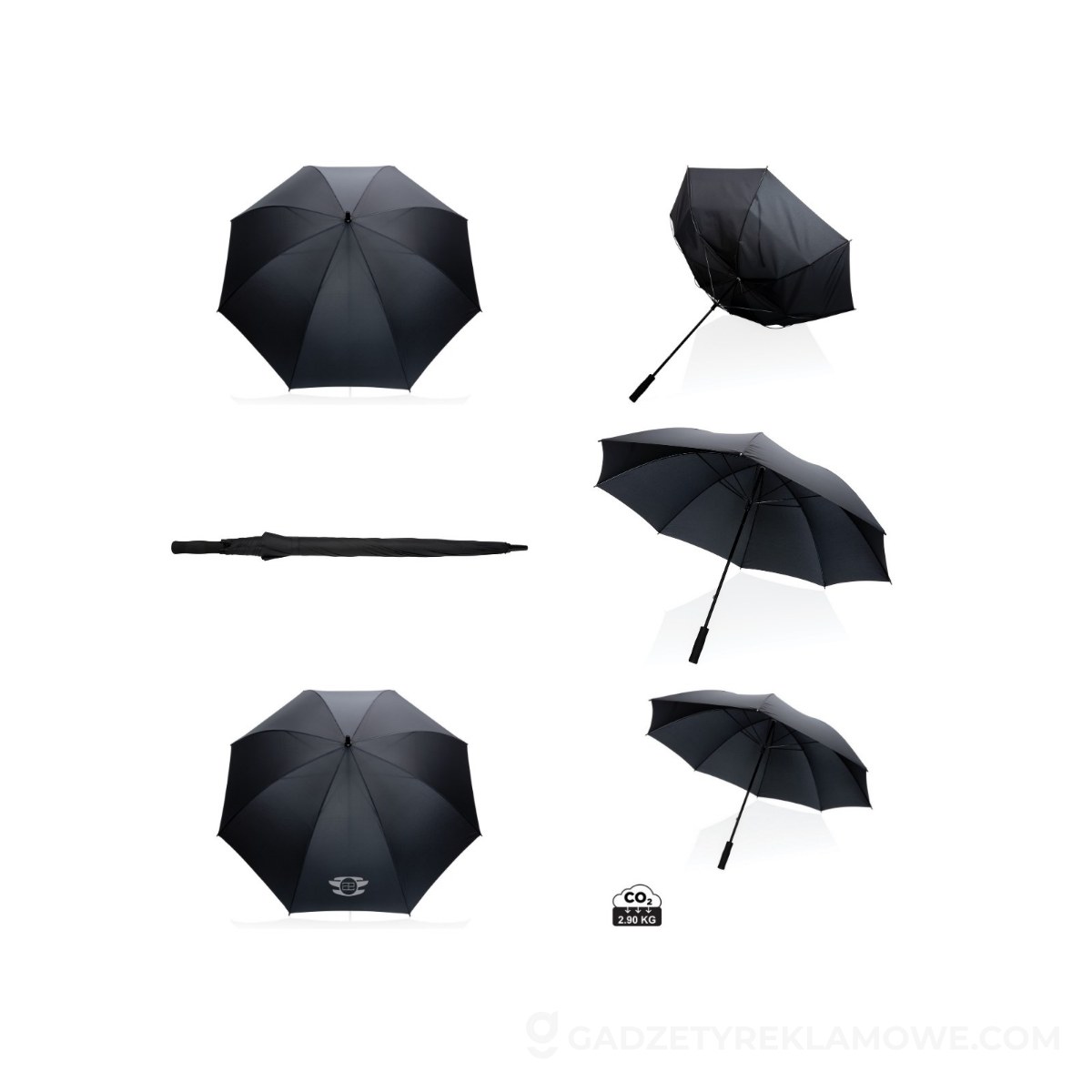 Parasol sztormowy 30" Impact AWARE™ rPET - czarny