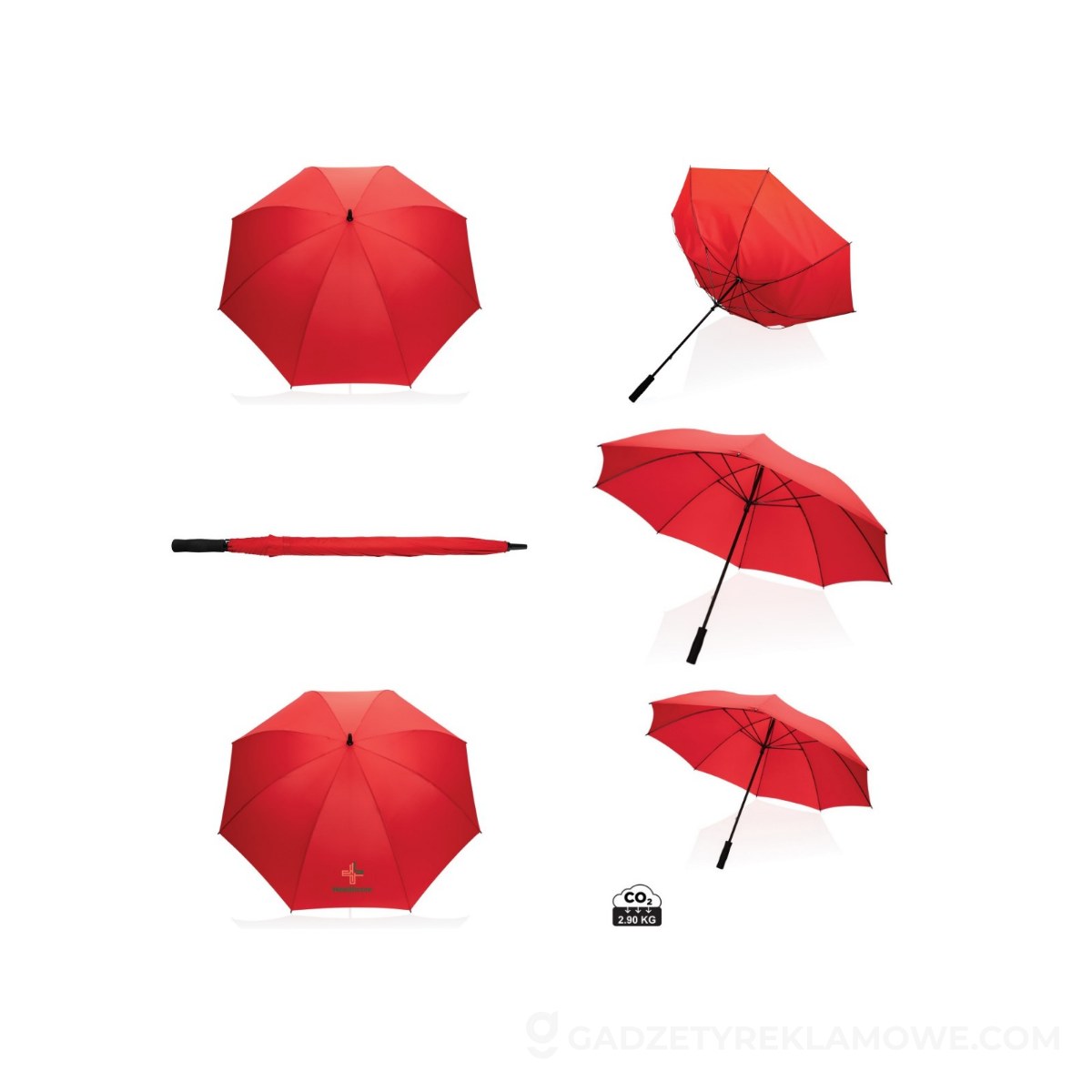 Parasol sztormowy 30" Impact AWARE™ rPET - czerwony