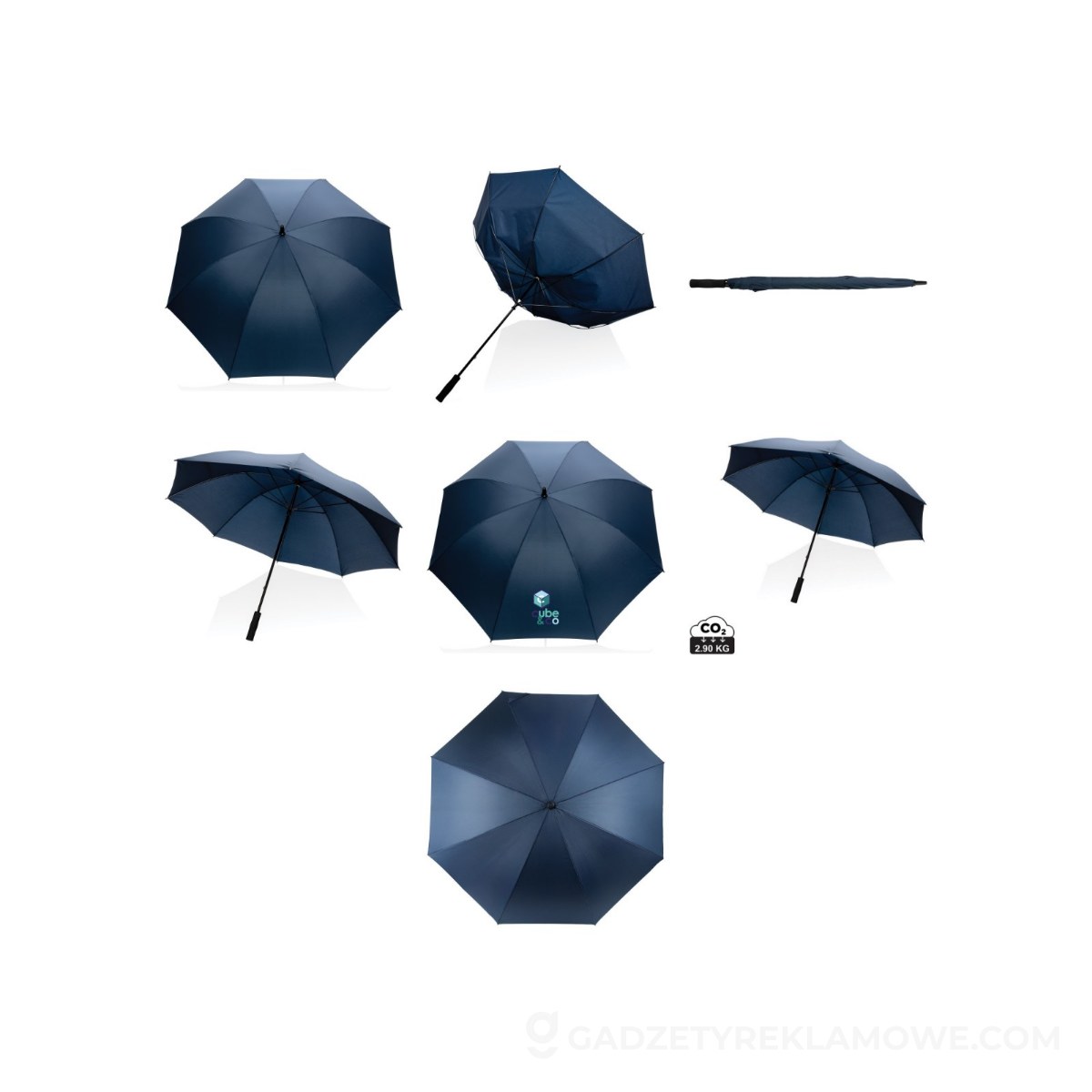Parasol sztormowy 30" Impact AWARE™ rPET - niebieski