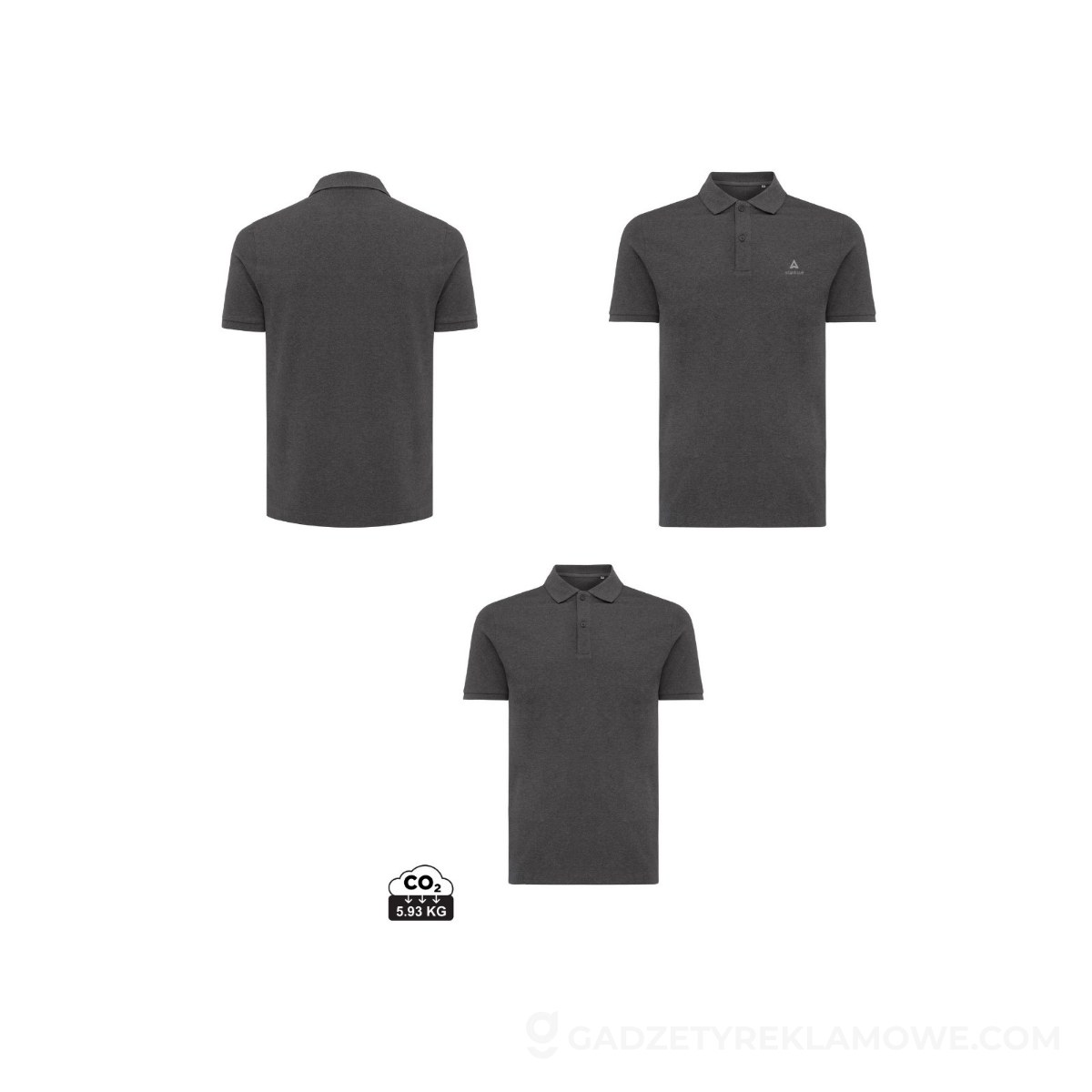 AXP-T9200-014-XXL-wariantu-watermark Koszulka polo z bawełny z recyklingu Iqoniq Yosemite - szara