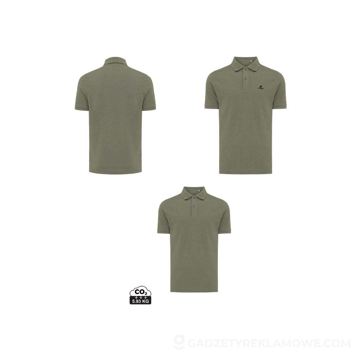 AXP-T9200-015-L-wariantu-watermark Koszulka polo z bawełny z recyklingu Iqoniq Yosemite - zielona