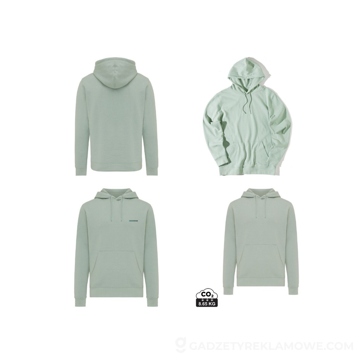 AXP-T9404-023-XL-wariantu-watermark Lekka bluza z kapturem Iqoniq Rila, bawełna z recyklingu - zielona