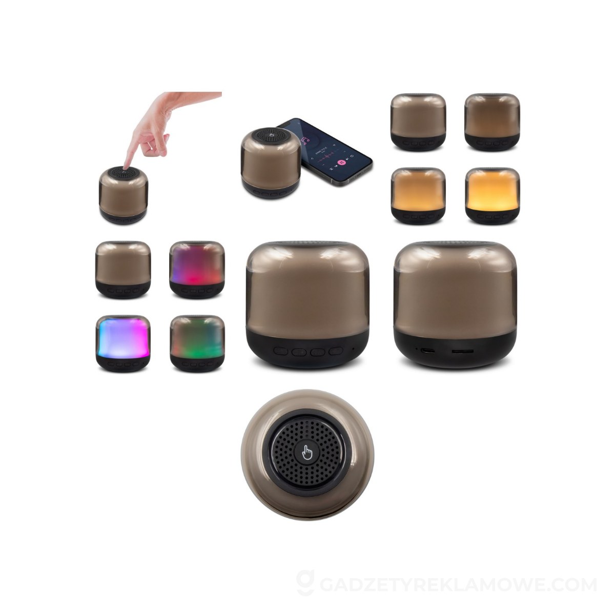 Głośnik bezprzewodowy 5W, lampka RGB | Seamus - czarny