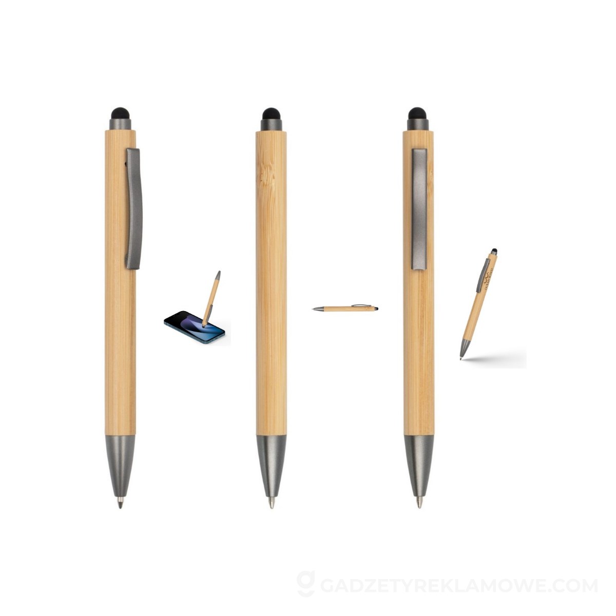 AXP-V0058-17-wariantu-watermark Bambusowy długopis, touch pen | Keandre - drewniany