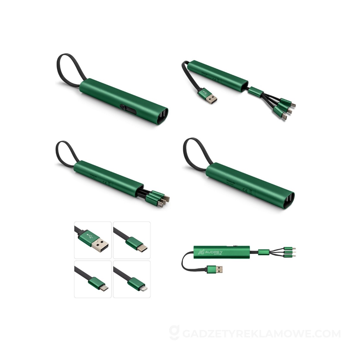 Kabel do ładowania i synchronizacji | Evelyn - zielony