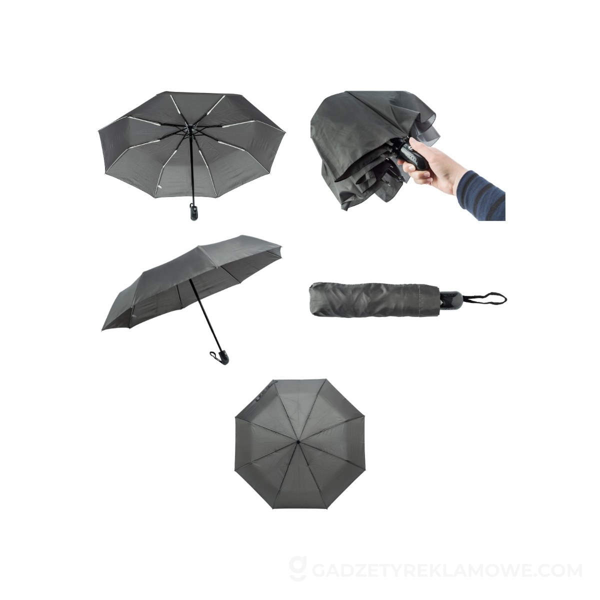 Parasol automatyczny, składany - czarny