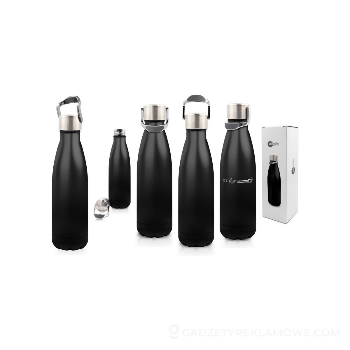 Butelka termiczna 500 ml Air Gifts | Charles - czarna