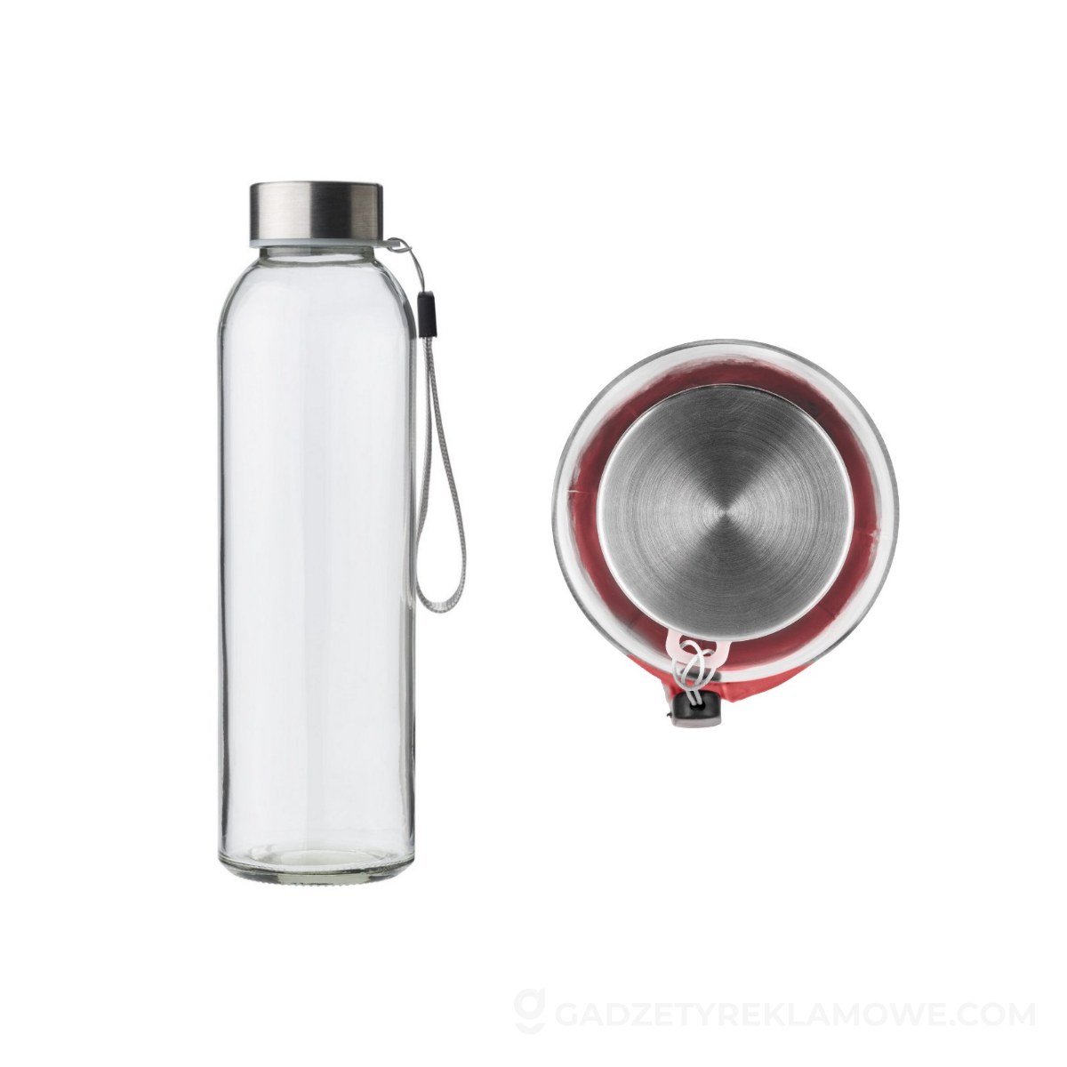 Szklana butelka 500 ml - czerwona