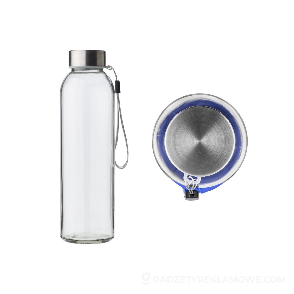 Szklana butelka 500 ml - niebieska