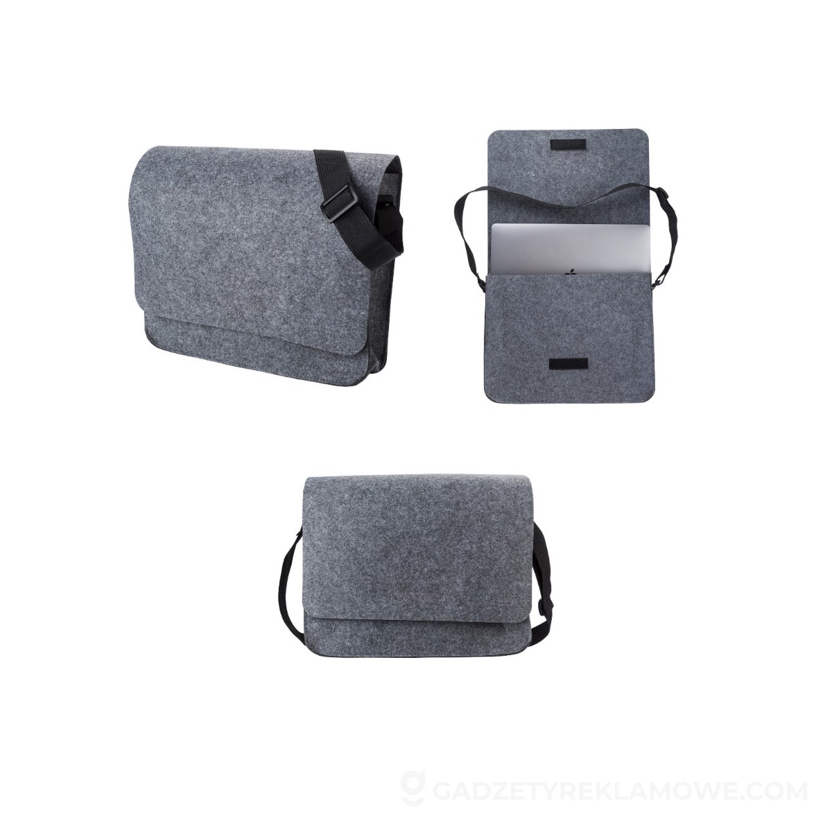 Torba na laptopa 15" z filcu RPET - szara
