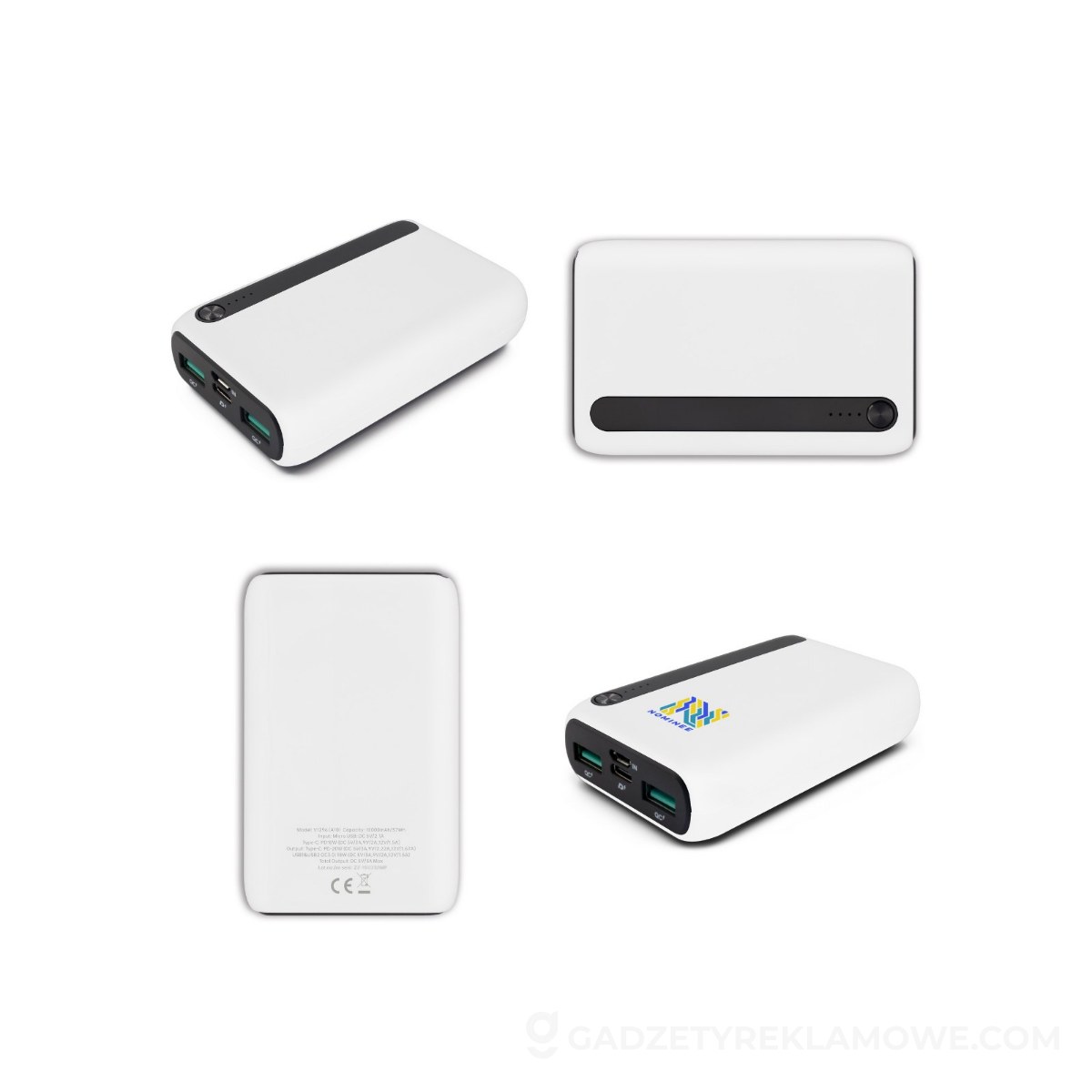 Power bank 10000 mAh | Dashonte - biały
