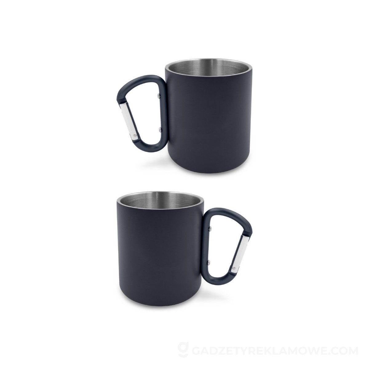 Kubek stalowy Pari 280 ml z karabińczykiem - granatowy