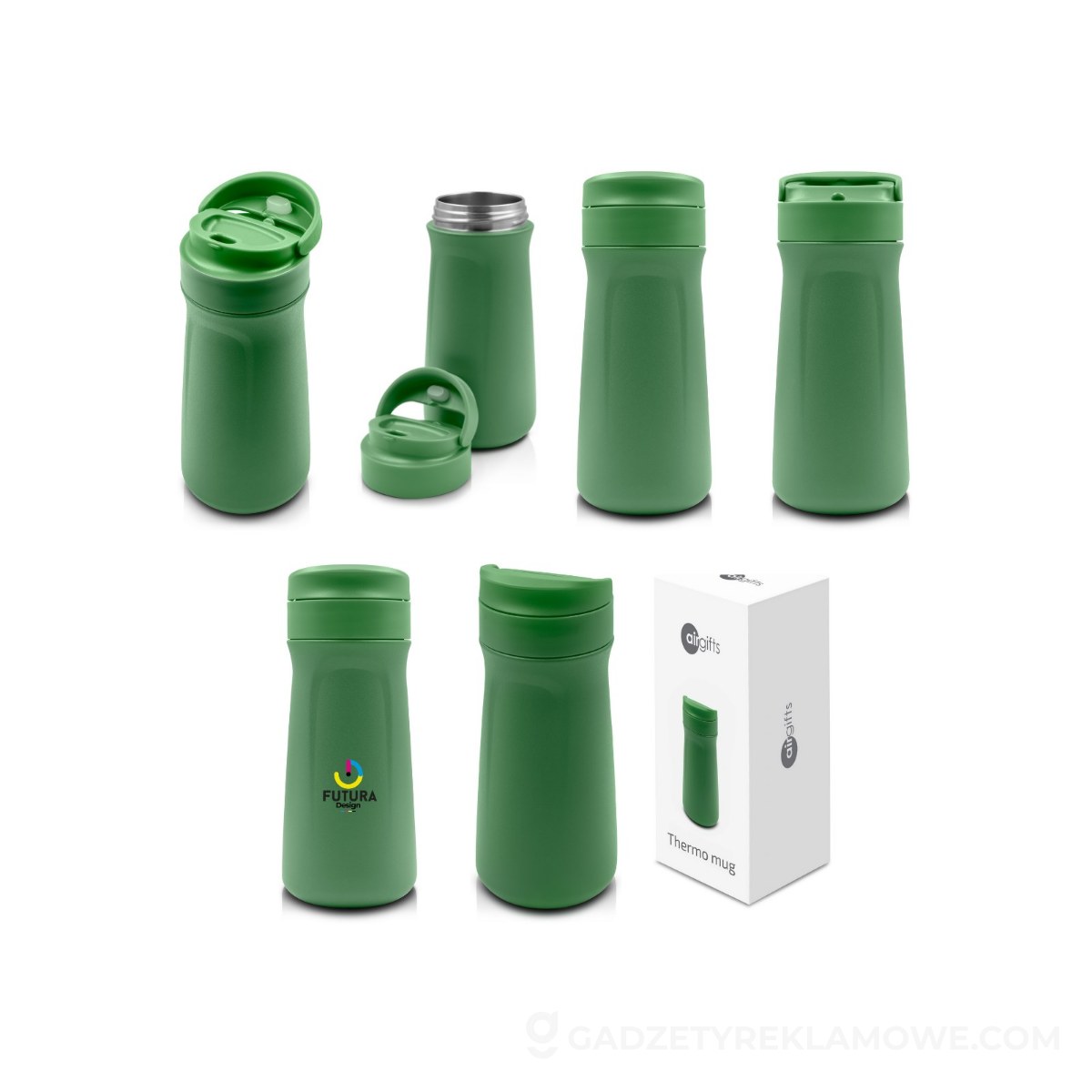 Kubek termiczny 450 ml Air Gifts | Zesha - zielony