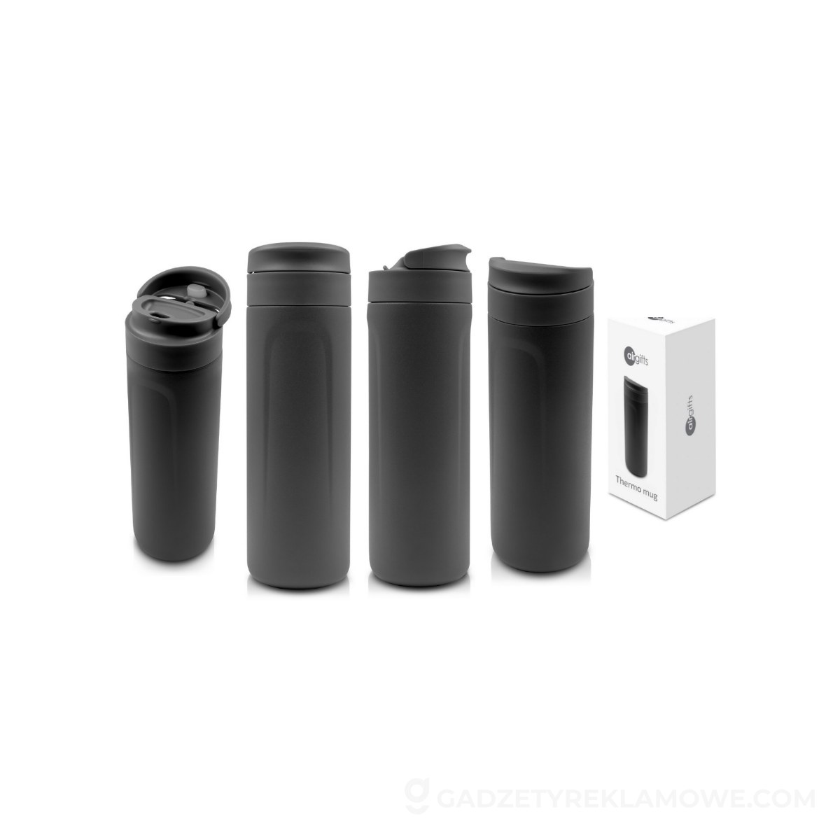 Kubek termiczny 600 ml Air Gifts | Sabe - grafitowy