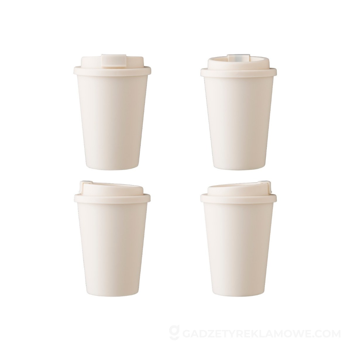 AXP-V1528-20-wariantu-watermark Kubek podróżny 350 ml z zamykanym otworem do picia - beżowy