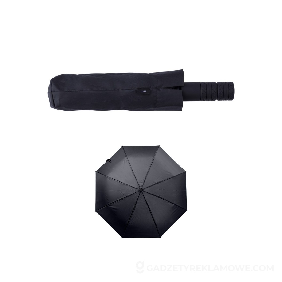 Parasol manualny RPET, składany - czarny